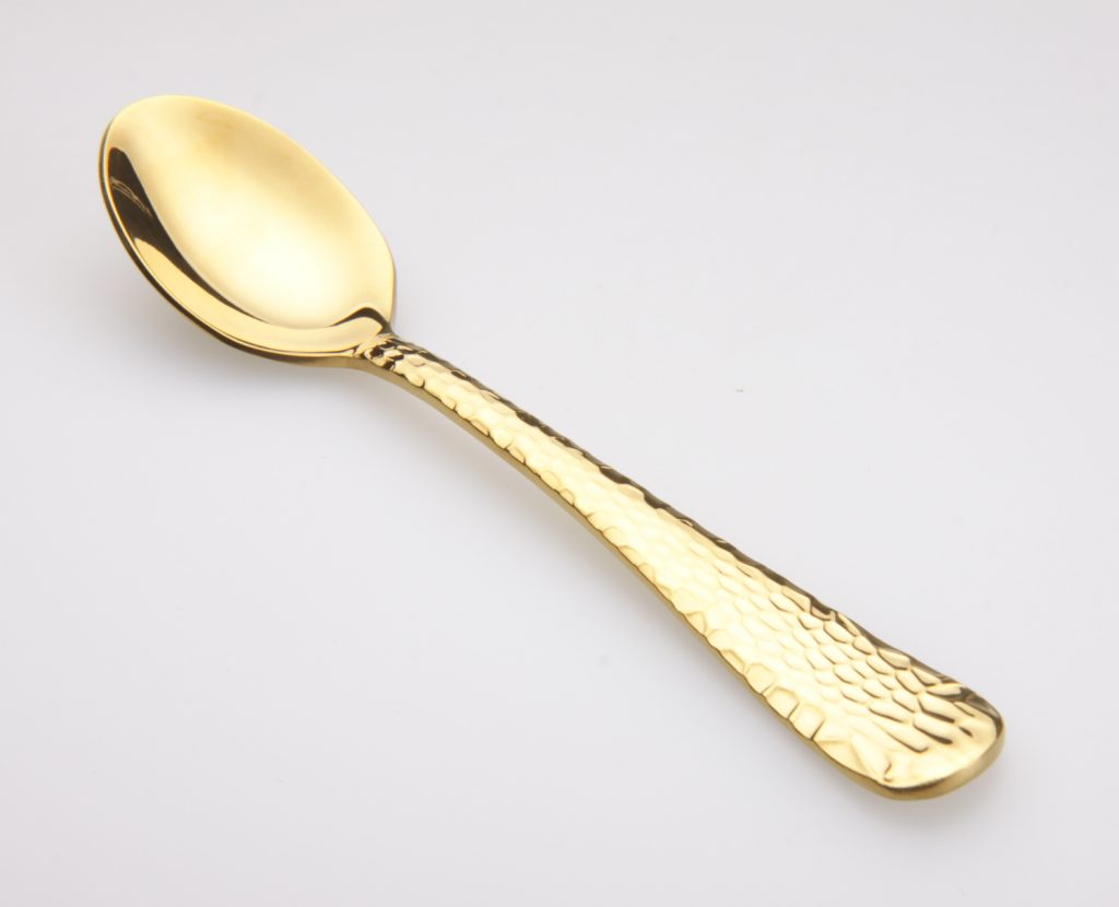 1610YG Tea Spoon Gold TWIN FISH